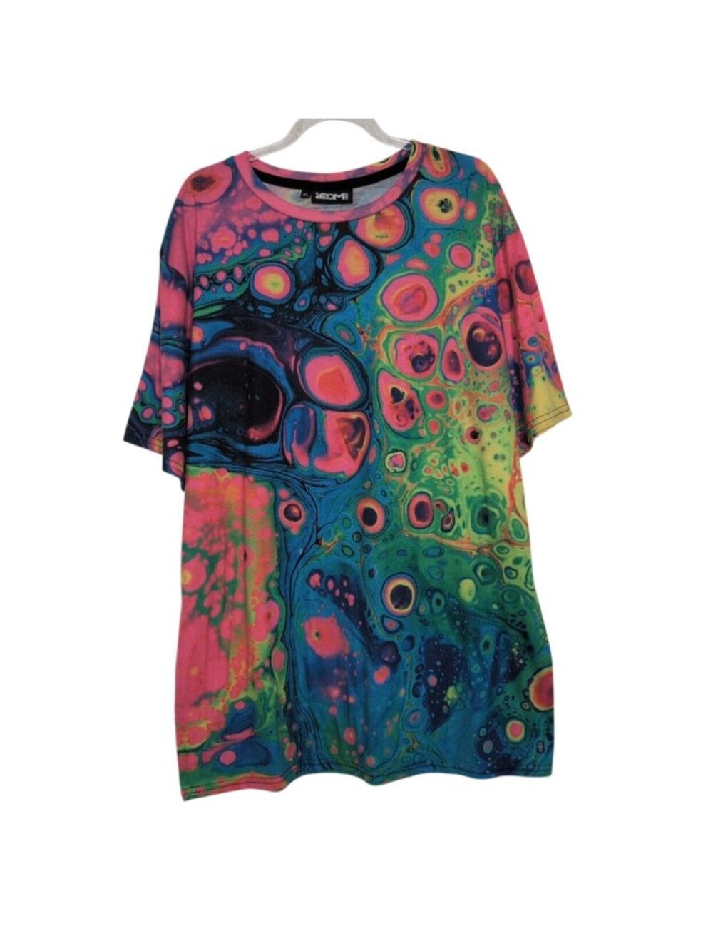 iEDM 90s Trip Shirt Mens Size XL Colorful Short Sleeve Rave Club Psychedelic